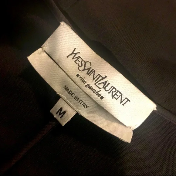 🖤Yves Saint Laurent Formal Black Goth Body Con Midi Jersey Dress Size Medium🖤 - Picture 5 of 7